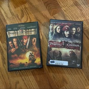 EUC Set of 2 Walt Disney Pirates of The Caribbean DVDs (Black Pearl/World's End)
